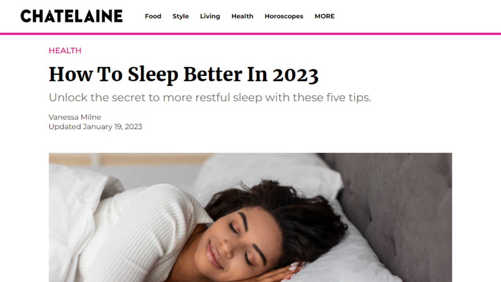 Chatelaine - How to Sleep Better in 2023 Unlock the Secret to more restful sleep with these fivetips